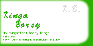 kinga borsy business card